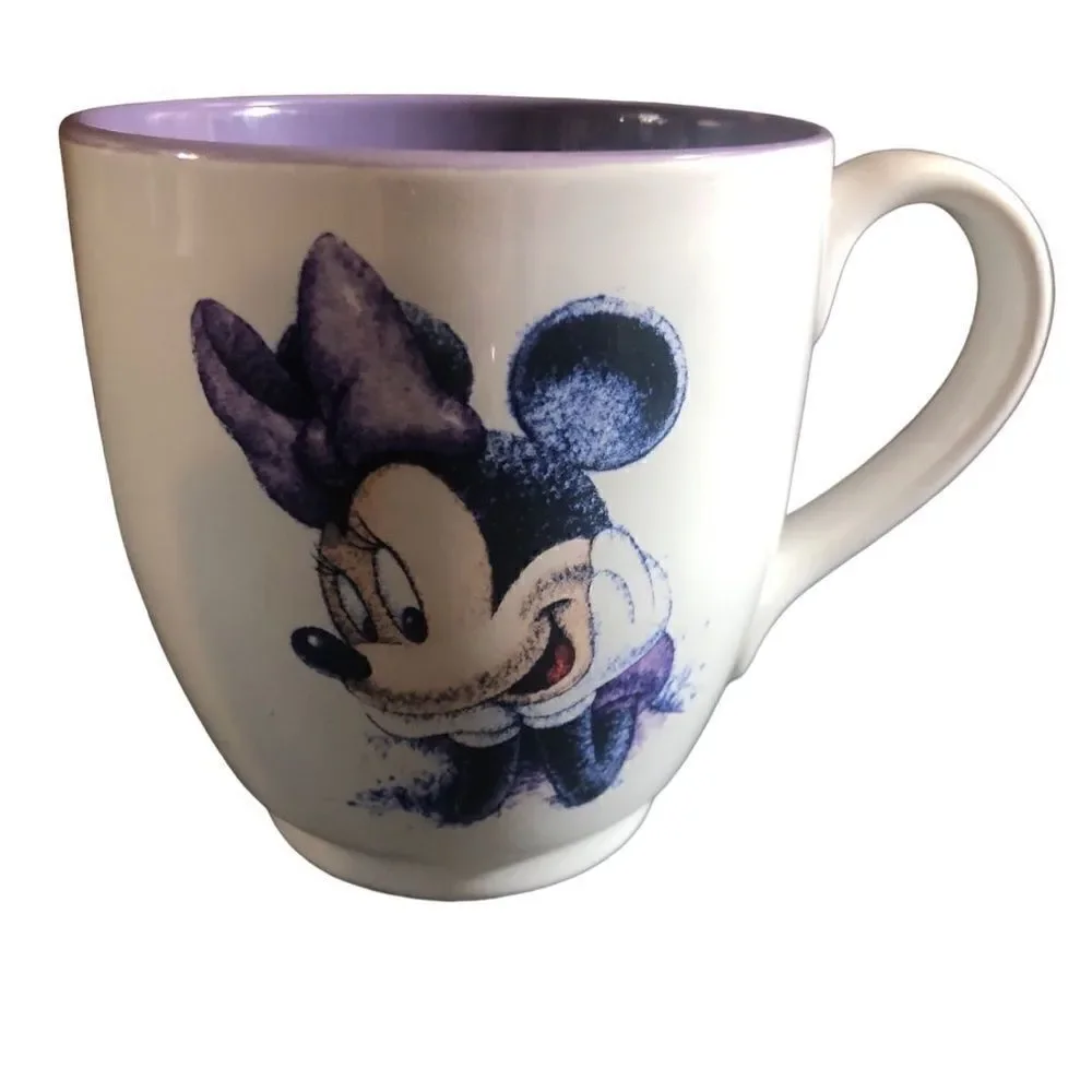 Vintage Disney Minnie Mouse With Purple Bow 20 Oz Mug.